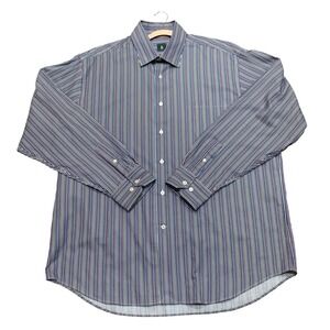 Robert Talbott Shirt Mens XL Multi Color Stripe Button Down Long Sleeve Portugal